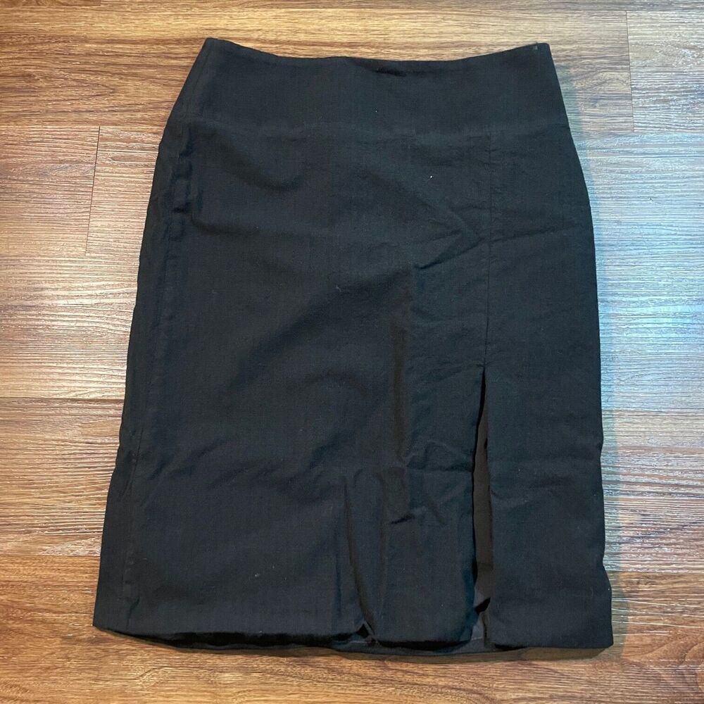 Banana Republic Factory Womens Black Wool Blend Pencil Skirt Size 8 TINY FLAW